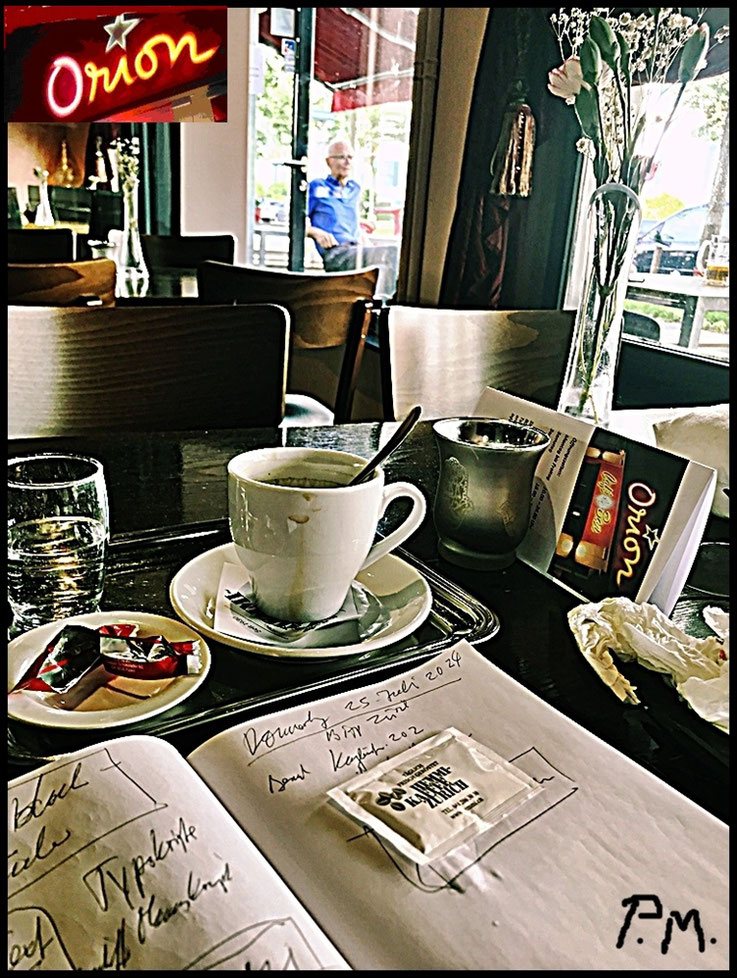 Pedro Meier Café Bar Orion, Sihlfeldstrasse Zürich, Schreibort Leseort 25. Juli 2024, Pedro Meier, Lyriker, Schriftsteller, Multimedia Artist – Vorliebe für interdisziplinäre & intermediale Grenzüberschreitungen, Autorenlexikon AdS Schweiz – SIKART Zürich