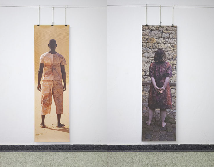 Identität, Cornelia Rölßler, Kleidung mit Abbildungen der Haut des Anderen, 2023