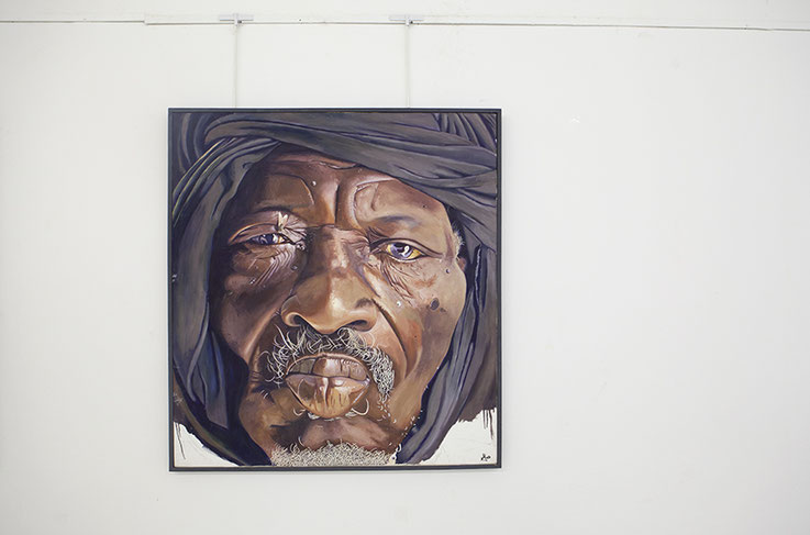 Saleh Lo, Mbarkek, Acrylic and oil on canvas 119 cm x 130 cm, 2021/2022