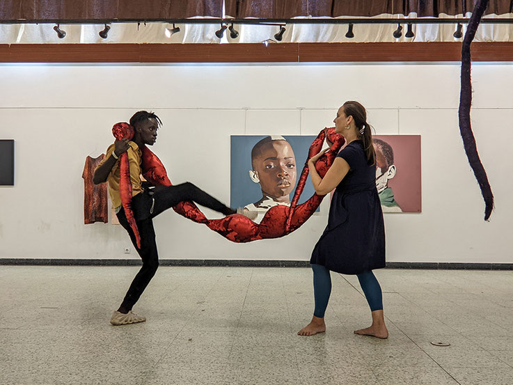 Alexandra Deutsch, Pape Kle Fall and Dioba Gueye, Performance at the opening 2024