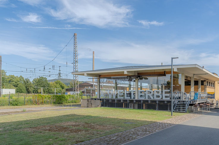 Auf dem Werksgelände wird dieses Gebäude als Eventlocation genutzt.