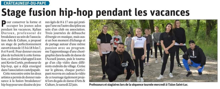 hip hop break dance chateauneuf du pape arts et culture