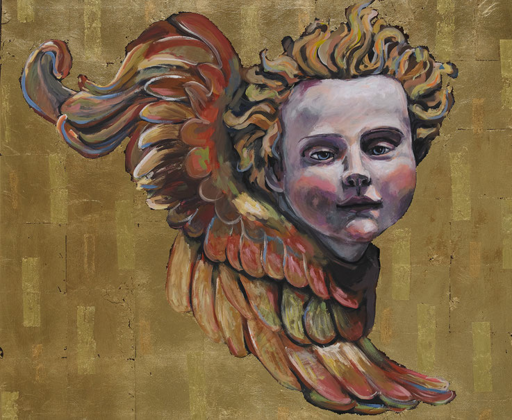 Ikonenmalerei, gold, painting, contemporary, forehead, Galionsfigur, Gemälde, Malerei, Gold, Tanja Gott