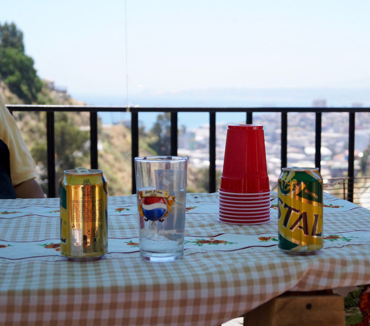 Blick von den Cerros auf Valparaíso