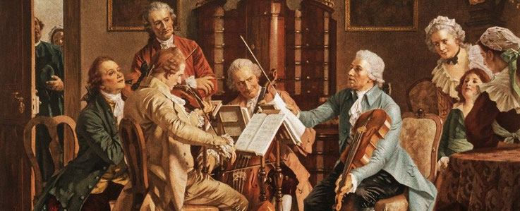 Joseph Haydn spielt Quartett. 1790.