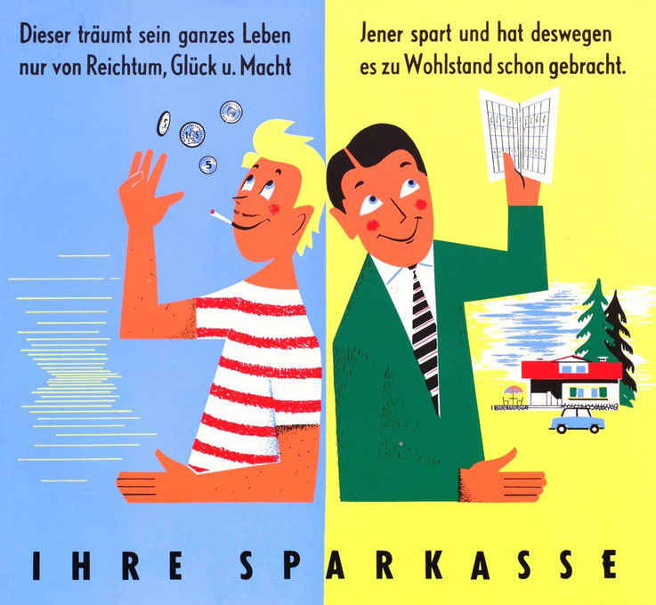 Plakat im Wiener Straßenbahn-Format 37x32 cm. Heinz Traimer 1957.