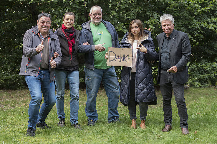 Für die Grünen in den Räten: Henri Kienker, Elisabeth Sdrojek, Uwe de Klark, Johanne Gerlach und Ron Livingston (Foto: Jürgen Eggers)