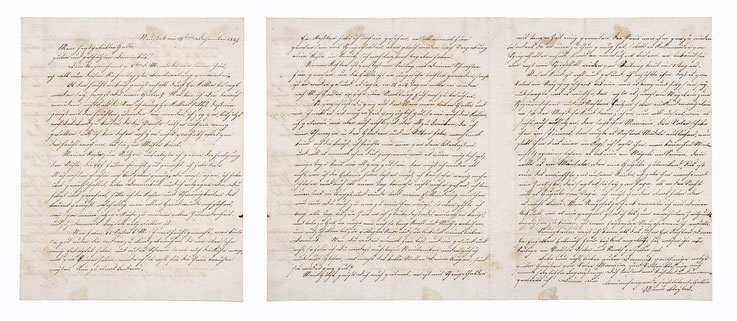 Brief von Maria Bleyler (Neustadt) an den Ehemann Dominik Blayler (Handelsmann bei Fürderer, Jaegler & Cie. in Stasburg), Neustadt 14. Dezember 1847