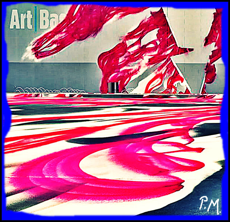 Pedro Meier Art Basel 2025 Messeplatz, Katharina Grosse, Malerei, Created using an industrial spray gun and brightly coloured paints, Photo Art by Pedro Meier Schriftsteller Lyriker, Multimedia Artist, Conceptual Art, Künstlerlexikon SIKART Zürich Visarte