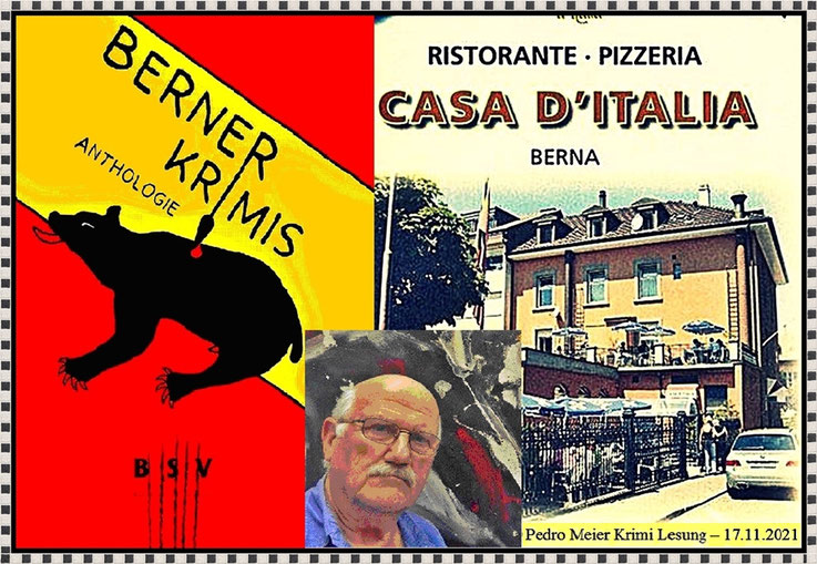 Pedro Meier Krimi-Autor Lesung Casa d’Italia Bern, 17.11.2021. Kriminalschriftsteller, Crime Writer, Crime Thriller Author, Berner Krimis Anthologie Pedro Meier Krimilesung »Die Ermordung von Albert Einstein« (Kurzfassung), Berner Schriftstellerverein BSV