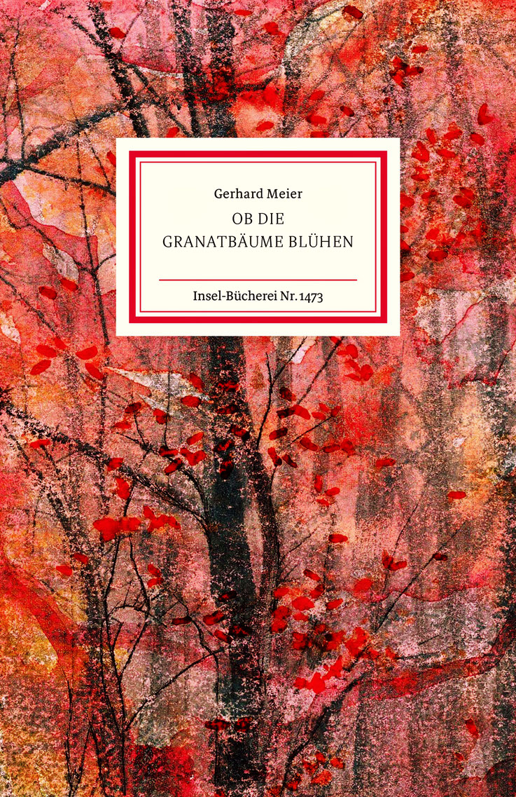 Gerhard Meier – Ob die Granatbäume blühen – Insel-Bücherei Nr.1473. Suhrkamp Insel Verlag. Pressestimmen »Eine Hymne auf die Liebe – Von irdischen und himmlischen Gärten«, Daniel Henseler, Literaturkritik.de. Pedro Meier Archiv, Niederbipp alias Amrain