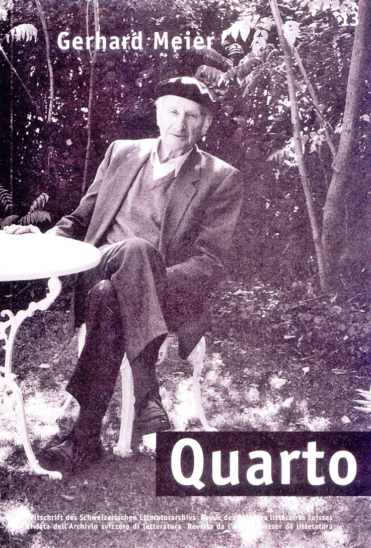 Gerhard Meier Quarto, Schweizerisches Literaturarchiv, Nr. 13/2000, Corinna Jäger-Trees, Literaturzeitschrift mit Abb. Gerhard Meier Geburtshaus Niederbipp alias Amrain, Sepia-Lithographie von Pedro Meier. Archiv Pedro Meier Gerhard Meier-Weg Niederbipp