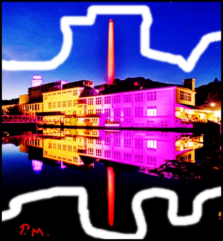 Pedro Meier, Nostalgia, Ehemalige Cellulose-Fabrik Attisholz, Overpainted Photographs, Palimpsest, Werkzyklus Übermalung, Illumination, Performance, Work in Progress, Mixed Media, Campus Attisholz Areal – Artwork by Pedro Meier, Chronik des Augenblicks