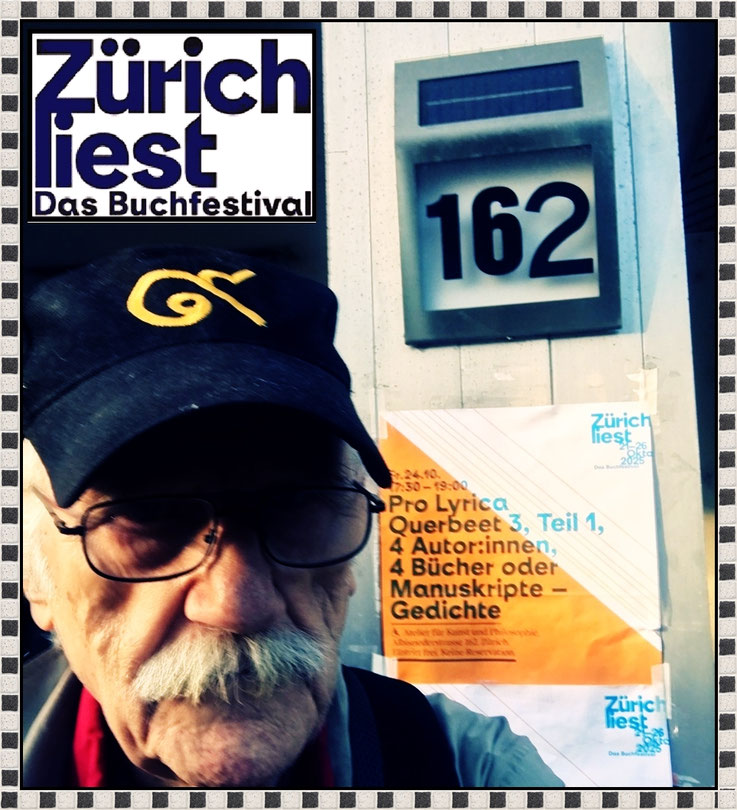 Pedro Meier Lyriklesung – Zürich liest Das Buchfestival 24.10.2025, Pro Lyrica, Atelier für Kunst & Philosophie, Albisriederstrasse 162, Zürich, Pedro Meier, Schriftsteller, Multimedia Artist, Autorenlexikon AdS Schweiz, Lyrikbuch – Der Himmel über UTOPIA