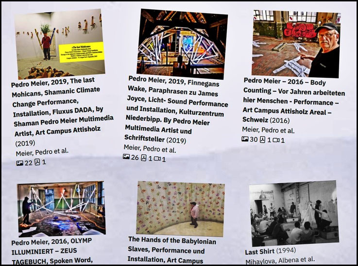Pedro Meier, Katalog Sammlungen Performance Kunst Schweiz, Ausstellung BANG BANG, translokale Performance Geschichte:n – Museum Tinguely Basel, Juni-August 2022, Revolving Histories. Pedro Meier mit 5 Performance beteiligt plus Dokumentationen und Videos