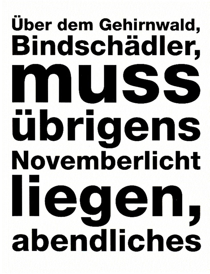 Gerhard Meier – Theater Luzern Plakat zu »In Amrains Welt« – »Über dem Gehirnwald, Bindschädler, muss übrigens Novemberlicht liegen, abendliches« – Inszenierung Ueli Jäggi (Robert Walser – Dürrenmatt) Malte Ubenauf – 2010 – Archiv Pedro Meier Niederbipp