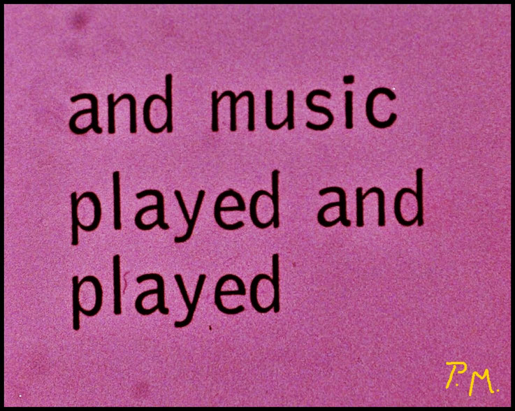 Pedro Meier » and music played and played «, Screenshot of Film Walden by Jonas Mekas, Diaries, Notes and Sketches, Avant-Garde Film, Anthology of Writings, Pedro Meier Schriftsteller Multimedia Artist, Autorenlexikon Literaturport Berlin, Gesamtkunstwerk