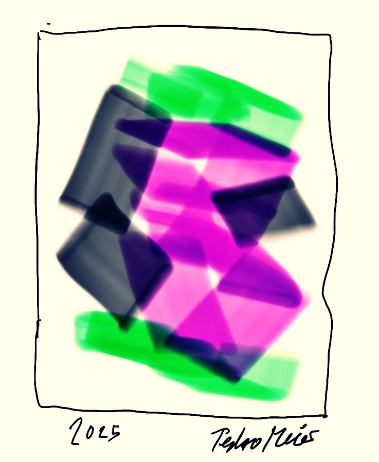 Pedro Meier – Paraphrase zu Rainer Maria Rilke – iPad Malerei Tagebuch 2025, Artwork by Pedro Meier, Schriftsteller, Lyriker, Multimedia Artist, Conceptual Art, Spoken Word Performance, Künstlerlexikon SIKART Zürich, Autorenlexikon AdS Schweiz – Visarte 