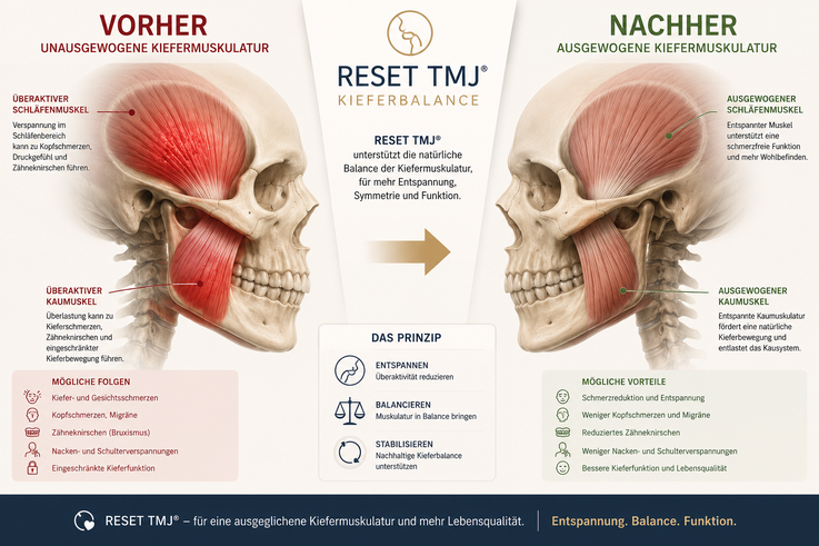 R.E.S.E.T. TMJ Kieferbalance, Kieferentspannung, Zahnspange, Kieferschmerzen, Zähneknirschen