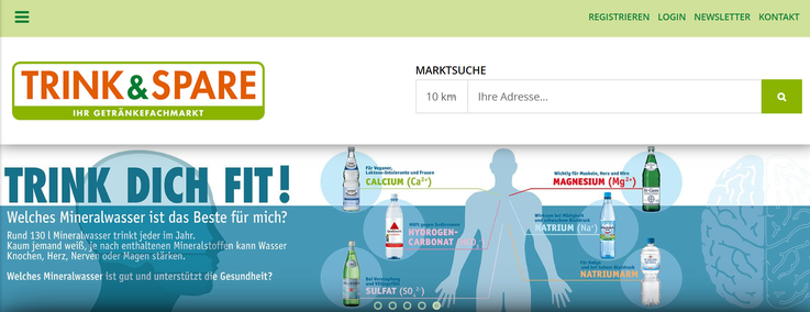 Homepage Trink und spare
