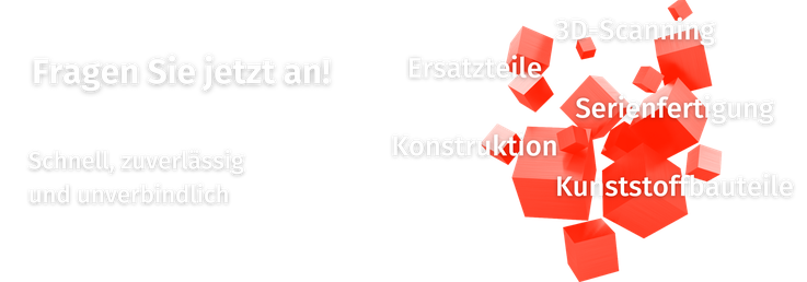 Übersicht der Dienstleistung von Gerlach 3D zum Thema 3D-Druck und 3D-Scanning