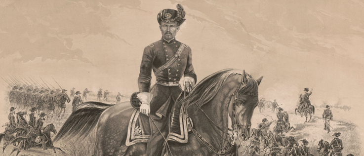 Major General Franz Sigel, United States Army, as colonel, on the battlefield of Carthage July 5th 1861