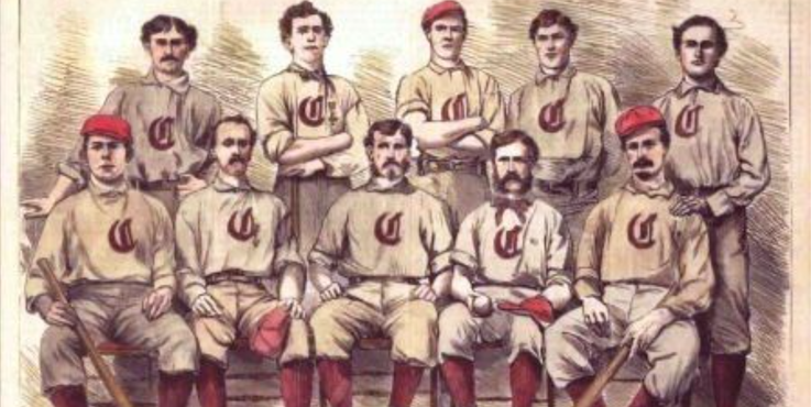 HARPERS WEEKLY: BASEBALL RED STOCKINGS. 1869.   (DAS ERSTE PROFESSIONELLE BASEBALL TEAM)