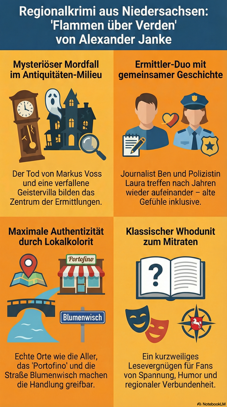 Regionalkrimi aus Niedersachsen mit Humor: Flammen über Verden