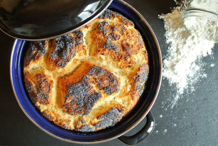 Schnelles Brot im Topf gebacken - ohne kneten