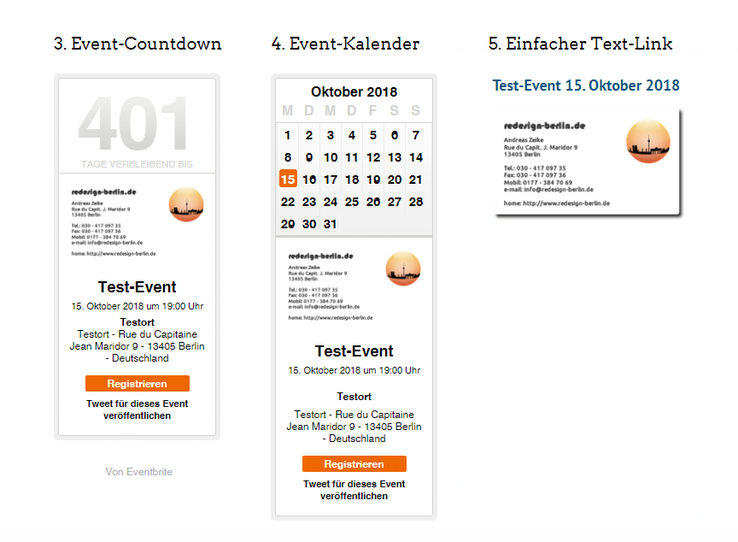 Eventkalender für Jimdo designtest hamburg