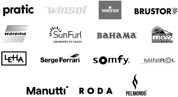 Terrassendächer, Beschattung und vieles mehr von Winsol, Pratic, Weinor, Leha, Warema, Minirol, Somfy, Serge Ferrari, copaco, Pelmondo, Roda, Manutti