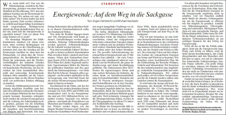 FAZ v. 30.05.2015 - lesenswerter Artikel, der die Probleme auf den Punkt bringt