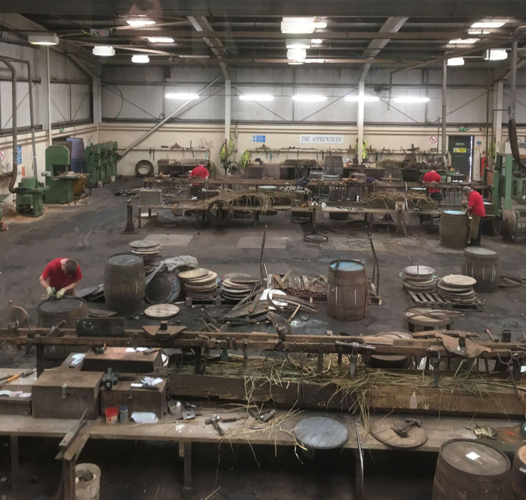 The coopers' workplace at Speyside Cooperage