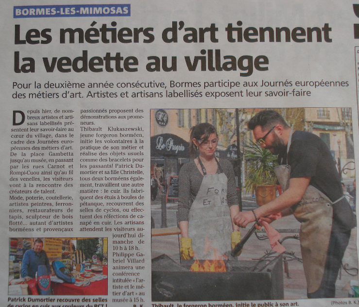 journée Européenne des métiers d'art bormes les mimosas Thibault KLUKASZEWSKI forge et style