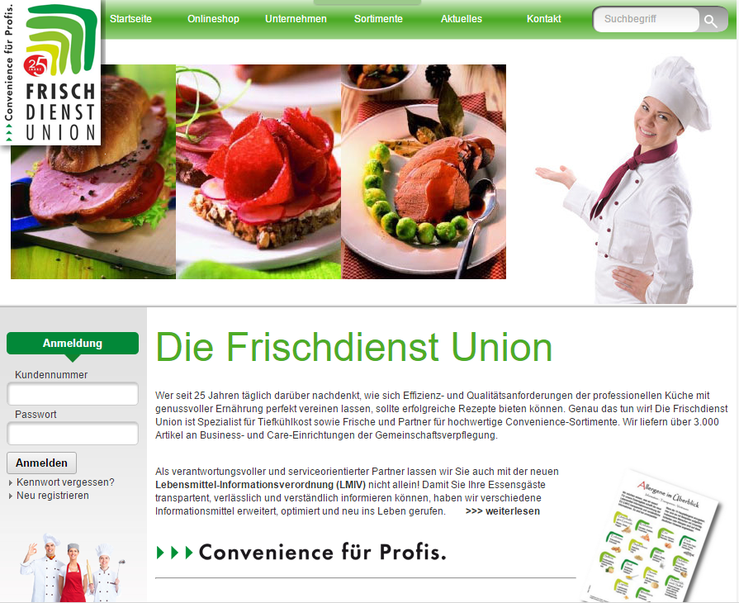 Homepage Frischdienst Union