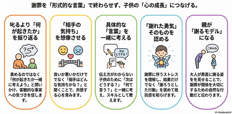 子どもの謝罪を大人がサポートする５つのポイント