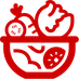 Pflegenest Krabbelkäfer Icon "Schüssel mit Gemüse und Obst" für die gesunde Ernährung