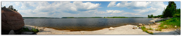 Panorama Ansicht vom Winnipeg River in Kenora, Kanada.