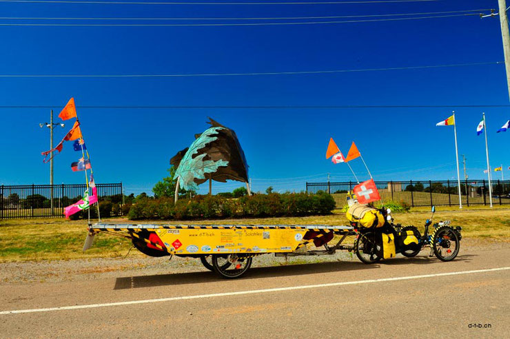 Solatrike mit Blattskulptur in Charlottetown, PEI, Kanada.