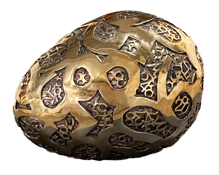 big egg sculpture white background cutout view catalog paolo grassi