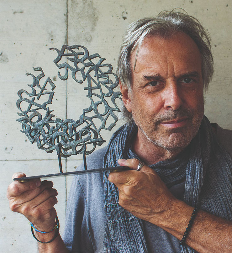 paolo grassi with love bronze sculpture – from 0 to infinity conceptual series