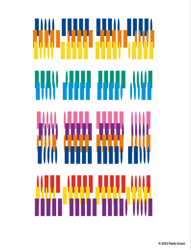 Paolo Grassi, Morse Code Vibrational II 6089–6100, digital artwork built from numbers 6089–6100, From “0” to Infinity.