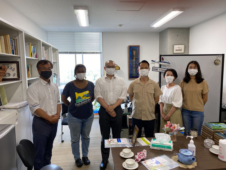 Members of lab seminar as of June 2021（Makino, Naya, Hajime, Iwao, Hana, and Yubei）