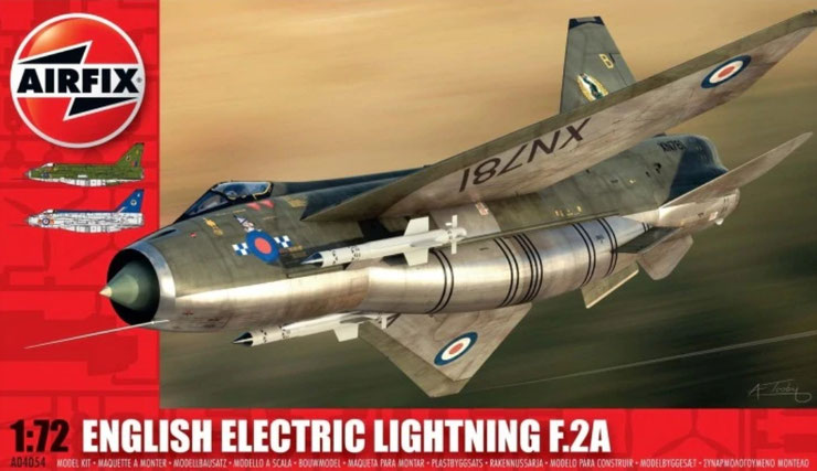 2× A04054 A) EE Lightning F.2A 92SQ RAFG Gutersloh (W/C J.C. Mitchell)  W-Germany  August 1972 - B) (voorraad) Lightning F.2A, 19 SQ, (R.K.Barcilon) RAFG Gutersloh, W-Germany, October 1974