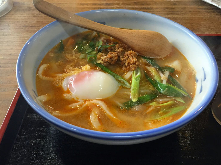 菜の家のメニュー『肉みそピリ辛野菜うどん』