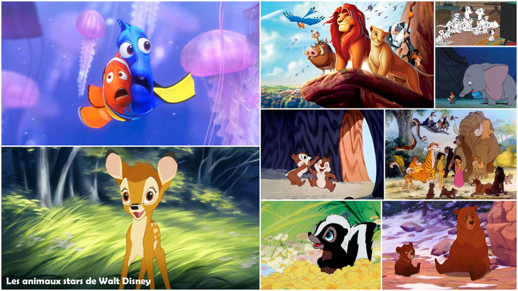 bambi simba nemo dumbo baloo tic et tac les animaux star de walt disney