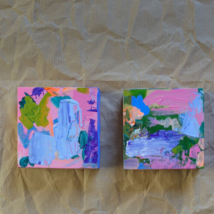 Malerei, Kunst, Art, abstract art, modern art, Künstlerin, Galerie, Kunstgalerie, wohnen mit Kunst, Farbharmonie, pink, neon,