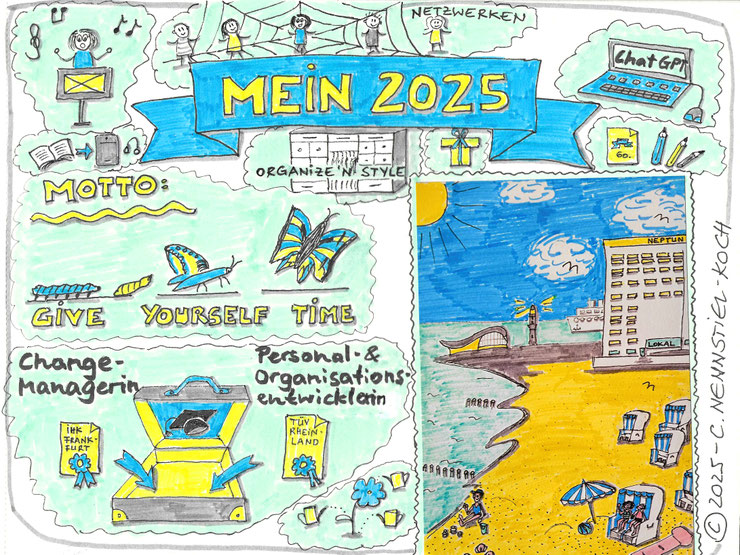 von CNK gezeichnet in blau, hellgrün, gelb & schwarz - ihre Höhepunkte des Jahres 2025