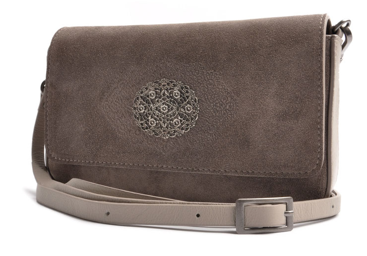 Trachtentasche Clutch in grau . Dirndltasche . Crossovertasche . OSTWALD Traditional Craft