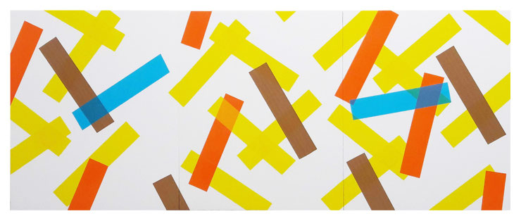 Rythme n°77, triptyque, dim. 48 cm x 120 cm, 2020